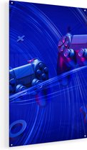 Artaza Glasschilderij - Twee Gaming Controllers - Gamen - 70x105 - Plexiglas Schilderij - Foto op Glas