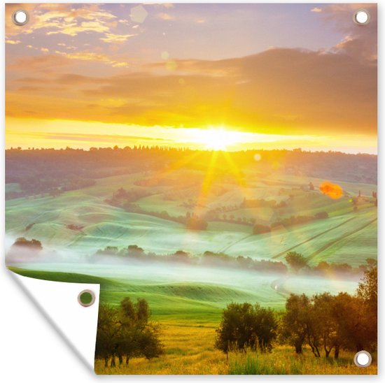 Torchon de jardin Mist - Soleil - Nature - Toscane - 100x100 cm