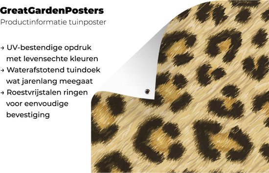 Affiche de jardin Un gros plan d'une peau de léopard illustrée - 30x60 cm - Toile de jardin - Affiche d'extérieur