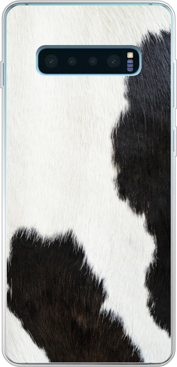 Telefoonhoesje Geschikt voor Samsung Galaxy S10 Plus hoesje - Dierenprint - Koeien - Vacht - Siliconen Telefoonhoesje Telefoonhoesje