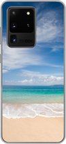 Geschikt voor Samsung Galaxy S20 Ultra hoesje - Een tropisch strand op Hawaii waar de golven aanspoelen op - Siliconen Telefoonhoesje