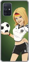 Geschikt voor Samsung Galaxy A51 5G hoesje - Een illustratie van een meisje met Duitse kleding en een voetbal - Meiden - Meisjes - Kinderen - Siliconen Telefoonhoesje