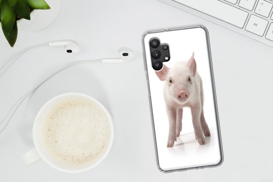 Coque Samsung Galaxy A32 5G - Cochon - Animaux - Wit - Siliconen - Sinterklaas - Noël - Cadeaux - Cadeaux de chaussures