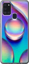 Geschikt voor Samsung Galaxy A21s hoesje - Water - Regenboog - Abstract - Siliconen Telefoonhoesje