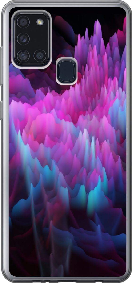 Telefoonhoesje Geschikt voor Samsung Galaxy A21s hoesje - Rook - Kleurstof - Abstract - Siliconen Telefoonhoesje Telefoonhoesje