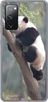 Geschikt voor Samsung Galaxy S20 FE hoesje - Panda - Dier - Boom - Siliconen Telefoonhoesje