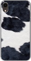 Geschikt voor iPhone XR hoesje - Afbeelding van een zwart-witte koeienhuid - Siliconen Telefoonhoesje