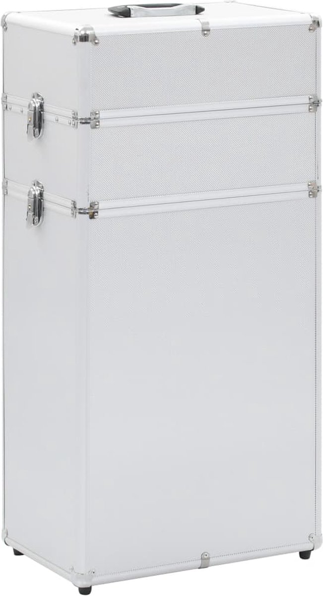 vidaXL Make-up trolley aluminium zilverkleurig