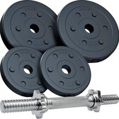 ScSPORTS® Dumbbell 10 kg - Korte halterstangen incl. Halterschijven - Kunststof - 30 mm - Gewichten