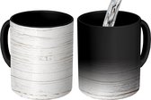 Magische Mok - Foto op Warmte Mok - Structuur van witte planken - 350 ML