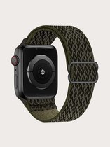Nylon Apple Watch Bandje - Donkergroen - 38/40/41 mm - Apple Watch Series 1 2 3 4 5 6 7 SE - Geschikt voor Apple Watch
