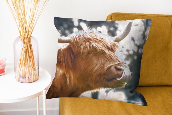 Sierkussen - Arbre à Nez Scottish Highlander - Multicolore - 60 Cm X 60 Cm