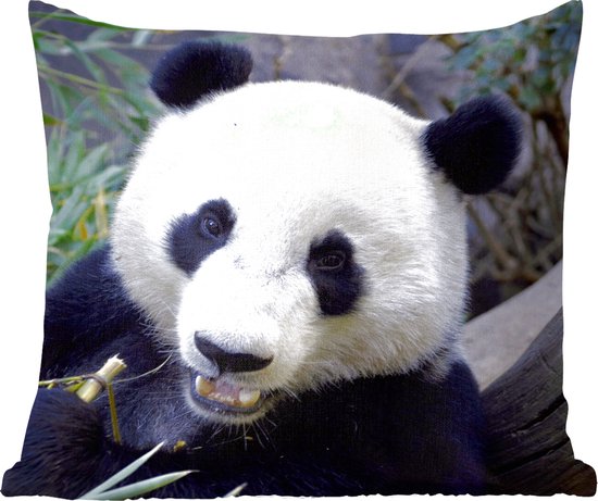 Foto: Sierkussens kussentjes woonkamer 40x40 cm panda dier bladeren