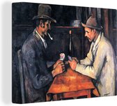 Canvas Schilderij De kaartspelers - Schilderij van Paul Cézanne - 80x60 cm - Wanddecoratie