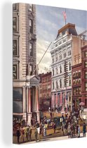 Canvas schilderij 120x180 cm - Wanddecoratie Illustratie van de New York Stock Exchange - Muurdecoratie woonkamer - Slaapkamer decoratie - Kamer accessoires - Schilderijen