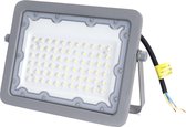 LED Bouwlamp - Aigi Zuino - 50 Watt - Helder/Koud Wit 6500K - Waterdicht IP65 - Kantelbaar - Mat Grijs - Aluminium - BSE