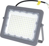 LED Bouwlamp - Igna Zuino - 100 Watt - Helder/Koud Wit 6500K - Waterdicht IP65 - Kantelbaar - Mat Grijs - Aluminium