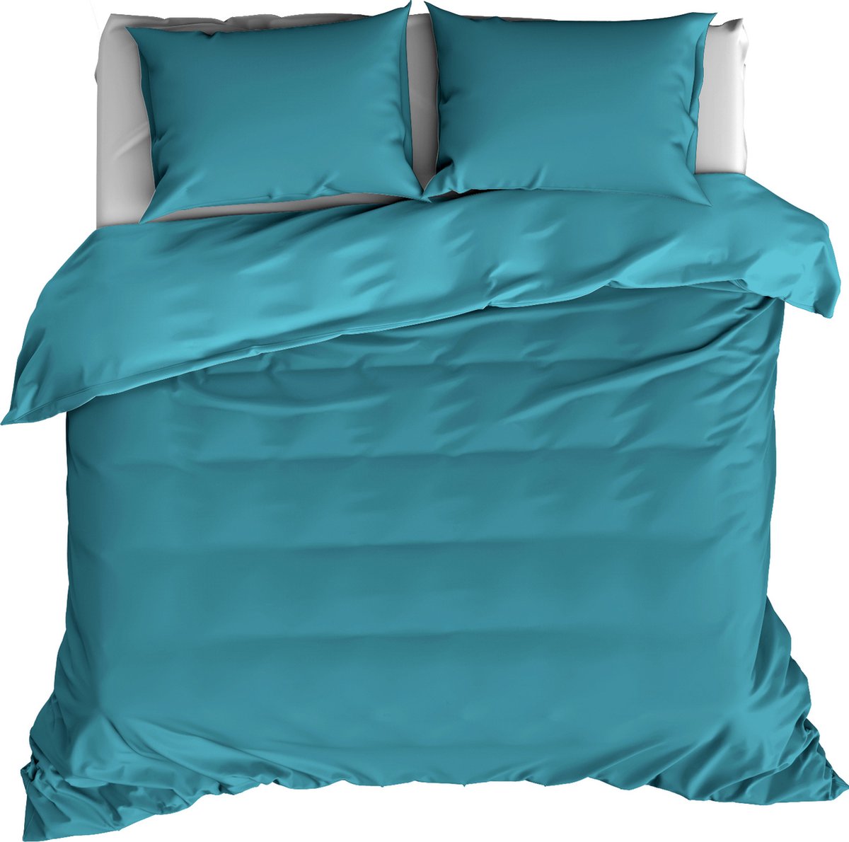 De Witte Lietaer Dekbedovertrek Katoen Satijn Olivia - Tweepersoons - 200 x 200/220 cm - Groen