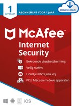 McAfee Internet Security Beveiligingssoftware - 1 jaar / 1 apparaat - Nederlands - PC/Mac/iOS/Android Download
