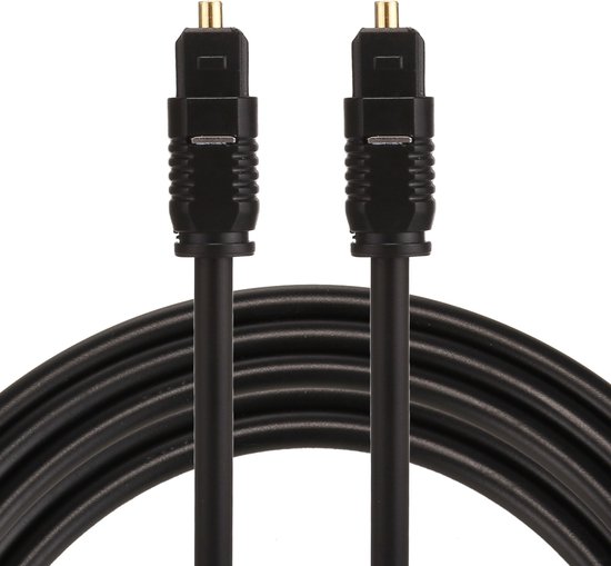 By Qubix ETK Digital Toslink Optical kabel 2 meter - audio male to male - Optische kabel PVC series - zwart audiokabel soundbar