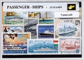 Passagiersschepen – Luxe postzegel pakket (A6 formaat) : collectie van 25 verschillende postzegels van passagiersschepen – kan als ansichtkaart in een A6 envelop - authentiek cadea