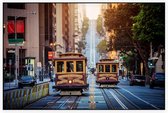 Historische treintjes op California Street in San Francisco - Foto op Akoestisch paneel - 225 x 150 cm