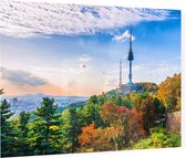 De N Tower op de populaire Namsanberg in hartje Seoul - Foto op Plexiglas - 60 x 40 cm