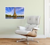 De Eiffeltoren en de Seine bij zonsondergang in Parijs - Foto op Forex - 45 x 30 cm