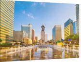 Gwanghwamun Plaza met het standbeeld Yi Sun in Seoul - Foto op Canvas - 60 x 40 cm