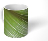 Mok - Macrobeeld van groen botanisch blad - 350 ML - Beker