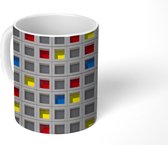 Mok - tekening van architectuur in Nederland in Mondriaan stijl - 350 ML - Beker