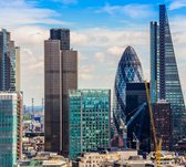 De bouwput van de Londen Financial District skyline - Fotobehang (in banen) - 450 x 260 cm