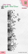 Nellie's Choice clearstamp - Idyllic Floral Slimline Vlinders IFS048 175x55mm