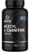 PURE Acetyl L-Carnitine - 500mg - 120 V-Caps - Carnitine - aminozuren - vegan caps
