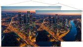 Moscow City International Business Center bij twilight  - Foto op Textielposter - 45 x 30 cm