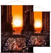 Manhattanhenge op 42nd Avenue in New York City - Foto op Textielposter - 60 x 90 cm