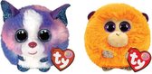 Ty - Knuffel - Teeny Puffies - Cleo Husky & Coconut Monkey