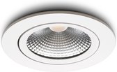 Ledisons LED Inbouwspots Wit met Driver - Dimbaar Kantelbaar IP54 5W Dim-to-Warm 1800-2700K Warm wit licht 240V 60 Stralingshoek >97 CRI Traploos Dimmen - Cormo Wit - Slechts 27MM