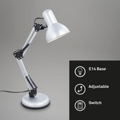 Briloner Leuchten PIXA bureaulamp tafellamp retro metaal zilver excl. 1xE14 max. 25W arm draaibaar aan de voet 4-voudig verstelbaar draaibaar en kantelbaar