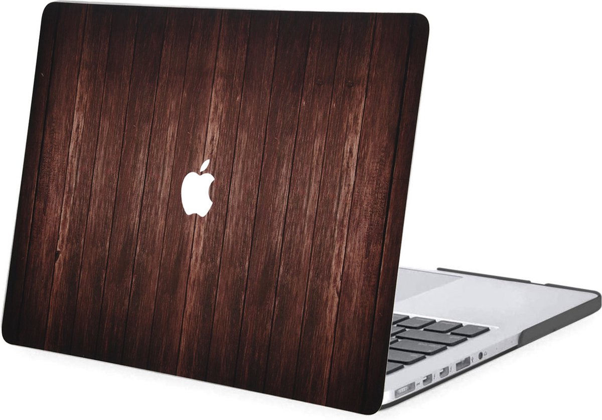 iMoshion Design Laptop Cover Geschikt voor de MacBook Pro 15 inch Retina - A1398 - Dark Brown Wood