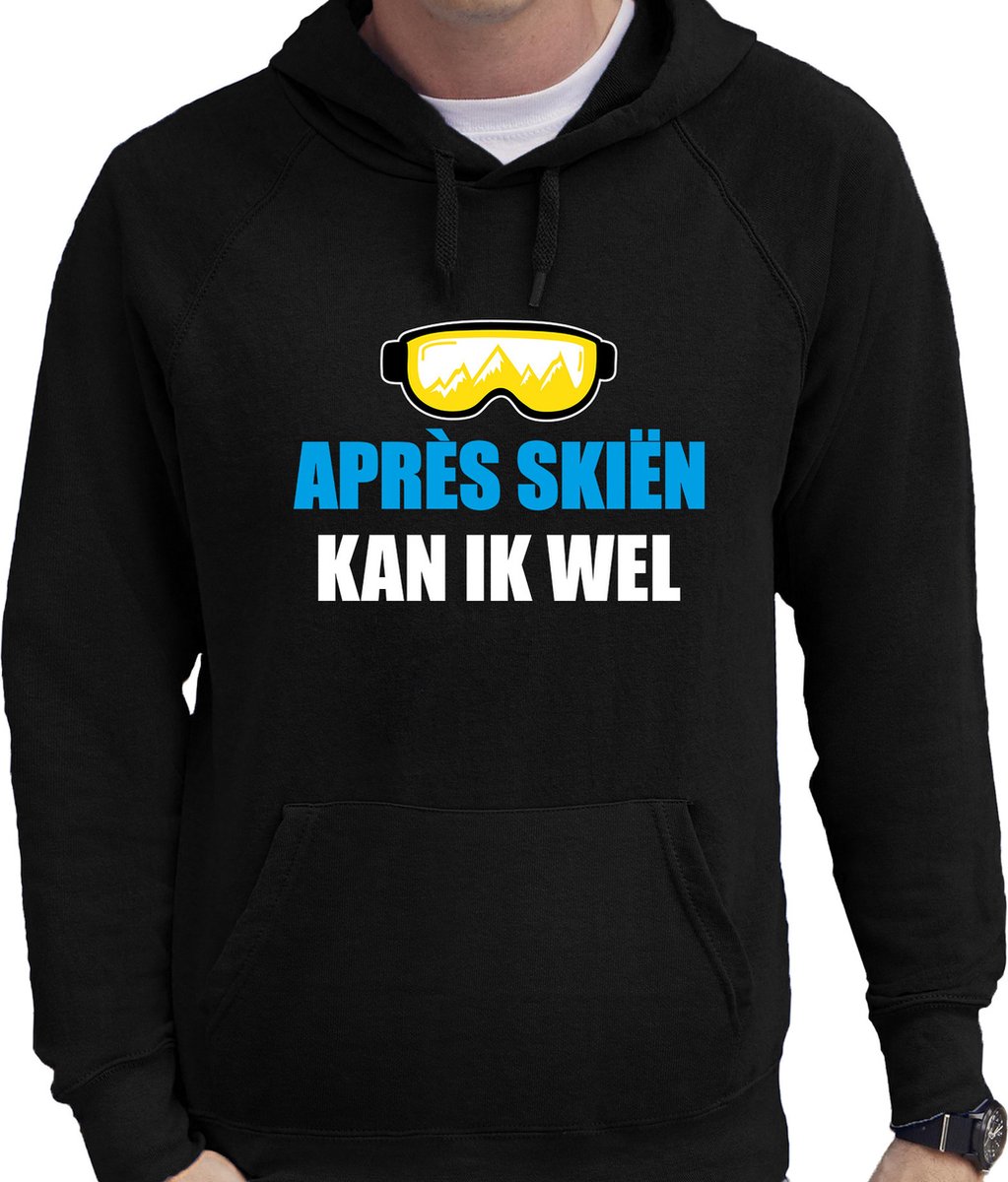 Apres ski hoodie Apres skieen kan ik wel zwart heren Wintersport