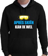 Apres ski hoodie Apres skieen kan ik wel zwart  heren - Wintersport capuchon sweater - Foute apres ski outfit/ kleding M