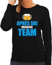 Apres ski trui Apres ski drinking team bier zwart  dames - Wintersport sweater - Foute apres ski outfit/ kleding/ verkleedkleding XS