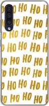 Geschikt voor Samsung Galaxy A30s hoesje - Quotes - Kerstman - Spreuken - Ho ho ho - Goud - Siliconen Telefoonhoesje