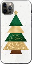 Geschikt voor iPhone 13 Pro Max hoesje - Kerstboom - Merry Christmas - Spreuken - Quotes - Kerst - Siliconen Telefoonhoesje