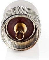 Nedis PL259-Connector | Recht | Male | Vernikkeld | 75 Ohm | Soldeer | Diameter kabelinvoer: 6.0 mm | Metaal | Zilver | 25 Stuks | Polybag