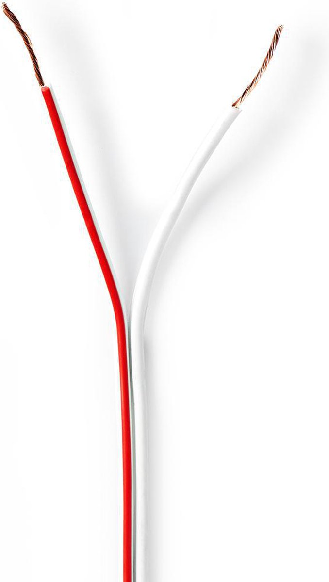 Nedis Speaker-Kabel - 2 x 0.50 mm² - CCA - 100.0 m - Rond - PVC - Wit - Folieverpakking