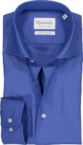 Michaelis slim fit overhemd - Oxford - kobalt blauw - Strijkvrij - Boordmaat: 44