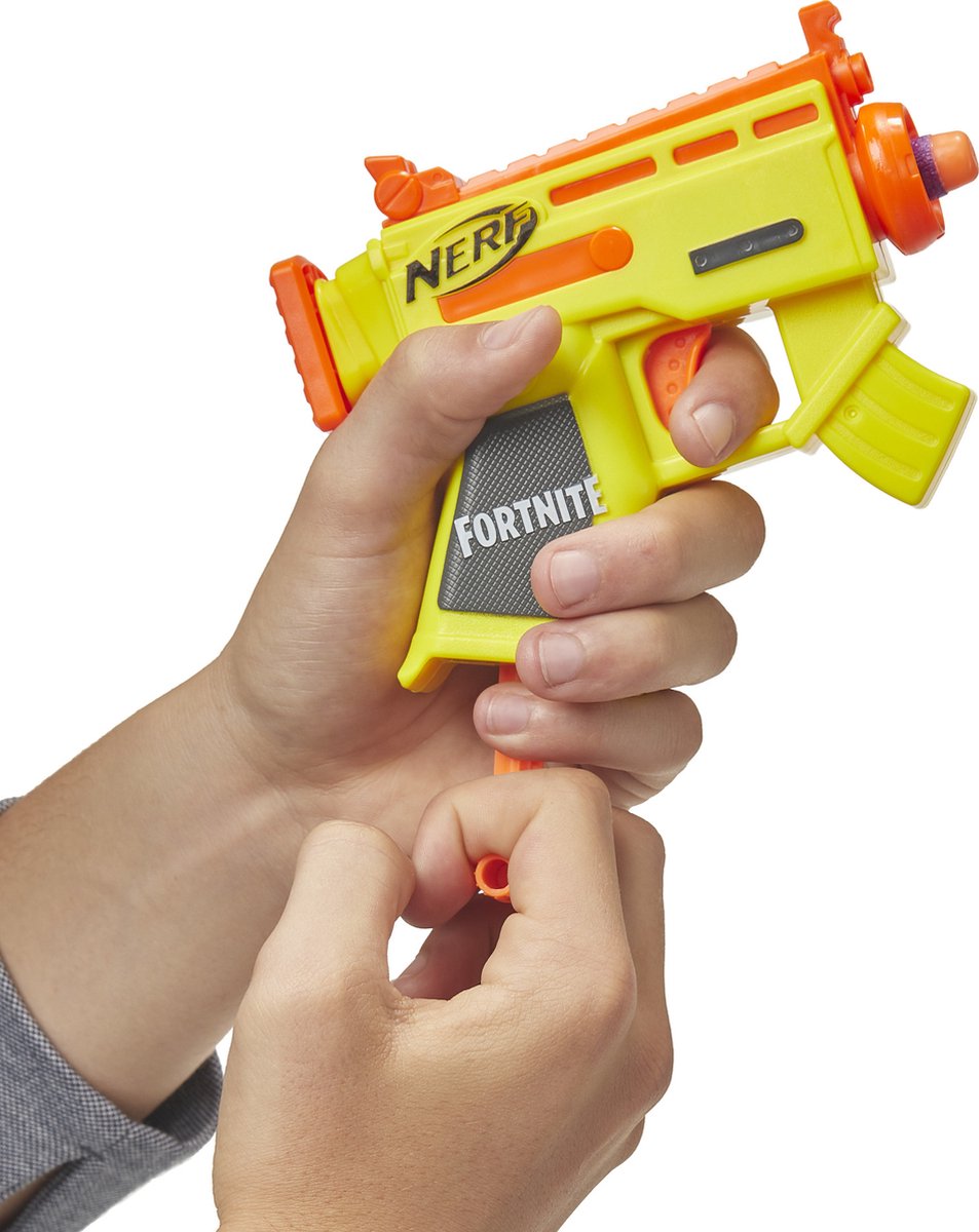 Pistolet Jouet Minecraft Nerf Nerf MicroShots Minecraft - Blaster Guardian Mini F4422 - Inclut 2 Fléchettes Nerf Elite, Mécanisme De Pompe Jouet Nerf Officiel Fléchettes Elite
