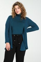 Paprika Dames Lange cardigan in effen, warm tricot - T-shirt - Maat 50